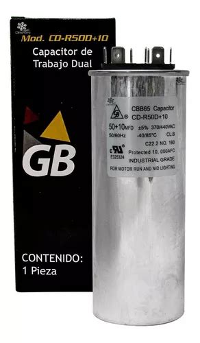 Capacitor De Trabajo 50 10 Mfd 5 370 440 Vac Aire Acondic