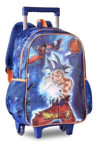 Mochila Escolar Goku De Rodinhas Dragon Ball Super Para Ni Os