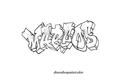 Colorindo Com A Dry Desenho De Fonte De Graffiti Com Nome Marcos Para