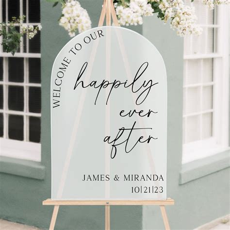 Welcome To Our Happily Ever After Sign Arched Wedding Sign Custom