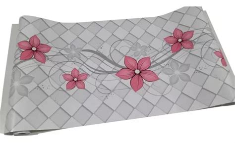 Papel De Pared Adhesivo Lavable De 45 Cm X 10 M Con Estampado De Flores