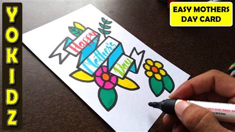 Easy Mothers Day Card Drawing Mothers Day Drawing Youtube