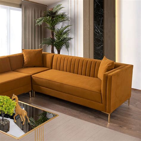 Ashcroft Kenda Corner Sectional Mid-Century Modern Sofa – The Sofa Palace