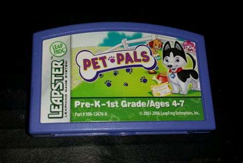 Leapfrog Leapster Pet Pals Pre K 1st Grade Learning Game Cartridge