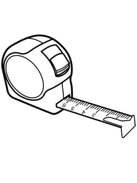 Measuring Tape Coloring Page Line Art Free Transparent Clipart The