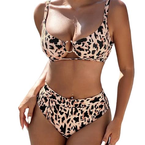 STRÓJ KĄPIELOWY DWUCZĘŚCIOWY KOSTIUM BIKINI WYSOKI STAN WYSZCZUPLAJĄCY