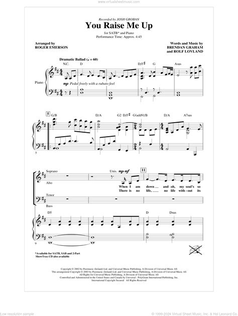 Graham You Raise Me Up For Choir Satb Interactive Sheet Music