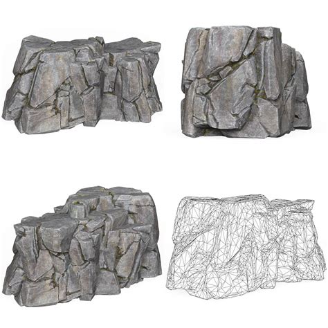 Realistic Low Poly Rock Cliff Collection - 3D Model by TreeWorld3d