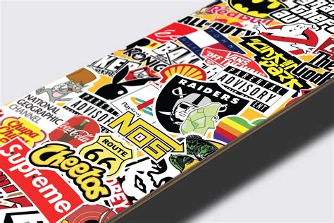 Skateboard Stool - Stickerbomb - Grafix Wall Art