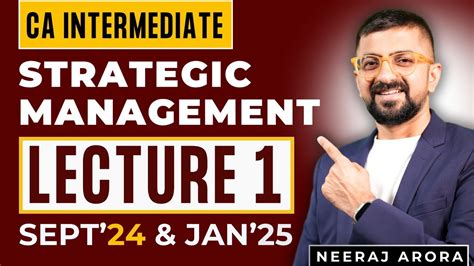 Lecture 01 CA Inter Strategic Management Regular For Sept 24 Jan 25