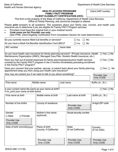 Form Dhcs 4461 ≡ Fill Out Printable Pdf Forms Online