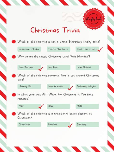 Christmas Trivia Questions Marne Karlene