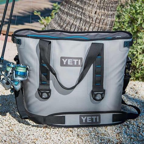 Yeti Hopper 30 Soft Sided Bag Cooler Fog Gray Tahoe Blue Yhop30g