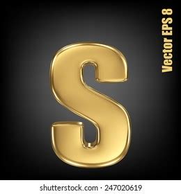 Vector Letter S Gold Solid Alphabet Stock Vector Royalty Free