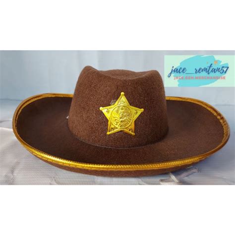 Sheriff Hat/Cowboy Hat - Synthetic Leather (Costume,Play,Cosplay Hat ...