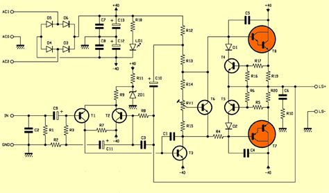 Darlington Transistor Tip Tip Amplifier Circuit Schematic