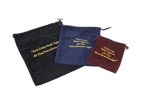 Rainbow Bridge Velvet Embroidered And Plain Inside Urn Cremains