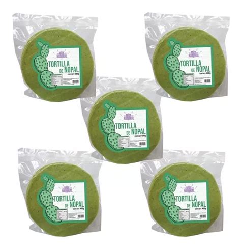 Tortillas De Nopal Pack 5pz 400g Muy Natural Dieta Meses sin interés