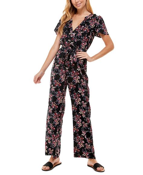 Kingston Grey Juniors Floral Print Jumpsuit Macys