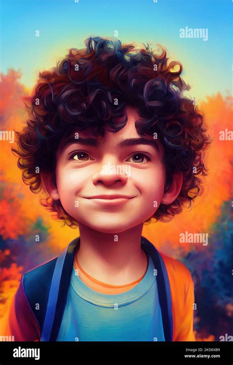 A vertical colorful portrait illustration of Dustin Henderson or Gaten ...