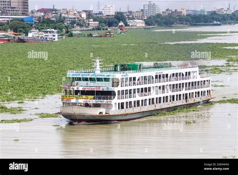 Local Passenger Ferry Returning To Dhaka River Port Ferry Is A Very