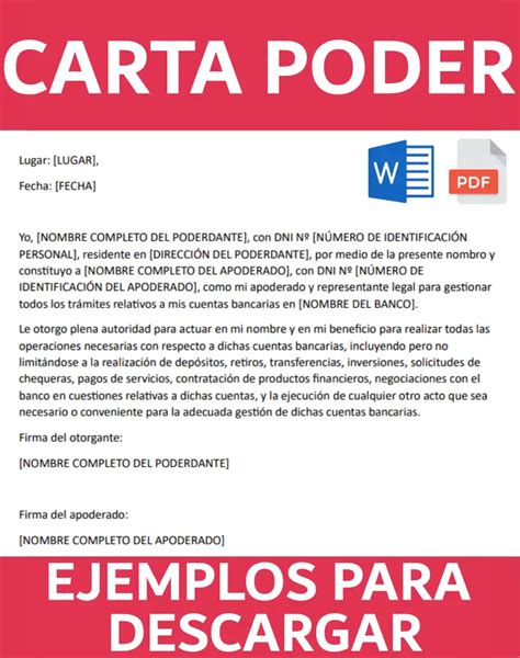 Carta Poder Para Tr Mites Tipos Y Ejemplos Para Descargar