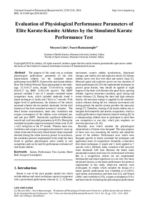 Pdf Evaluation Of Physiological Performance Parameters Of Elite