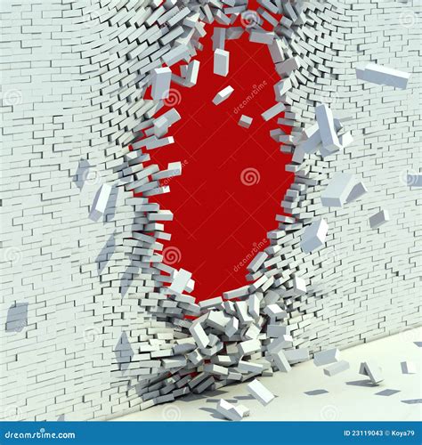 Broken Brick Wall Stock Illustration Illustration Of Barrier 23119043