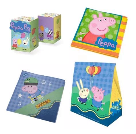 Kit Festa Peppa Pig Caixas Surpresa E Guardanapos Parcelamento Sem Juros