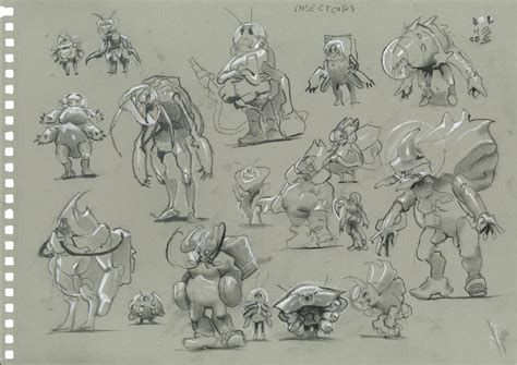 artstation space insectoids character design