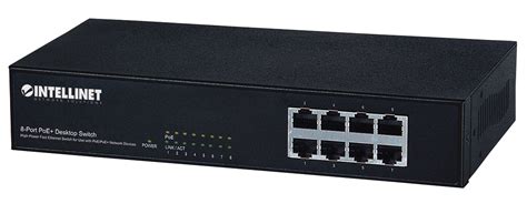 Intellinet 8 Port Fast Ethernet Poe Switch 8 X Poe Ports Ieee 802 3at Af Power Over Ethernet