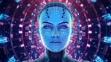 Polkadot Crypto Face Futuristic Cyborg Abstract With Holographic