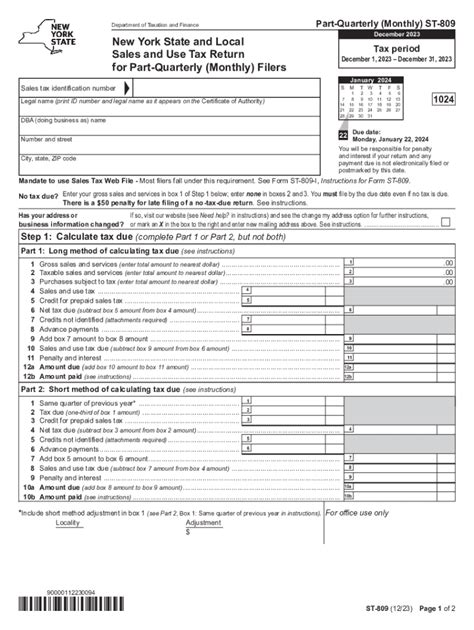 Ny St 809 Form Fill Out Sign Online DocHub