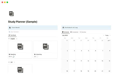 Study Planner Plantilla De Notion