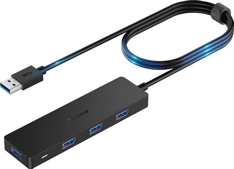 Aceele Divisor Usb 3 0 Con Cable De Extensión De 4 Pies De Largo Extensor