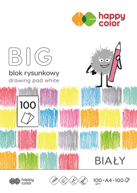 Happy Color Blok rysunkowy biały BIG A4 100 g 100 arkuszy Happy