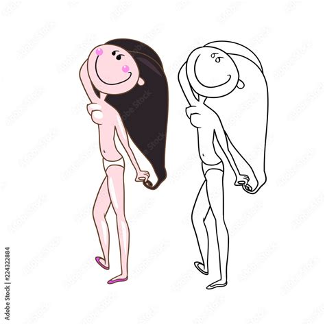 Cartoon Nude Woman Stock Illustration Pixta Hot Sex Picture