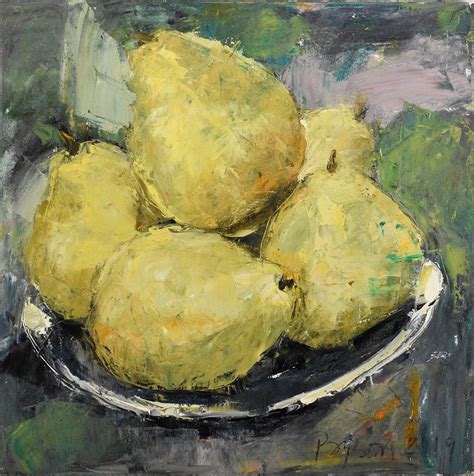 Dale Payson Pears II Impressionistic Fruit Still Life Painting Of