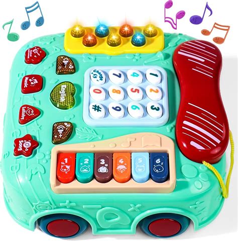 Akokie Giochi Bambini Da 1 Anno Telefono Giocattolo Musicale 5 In 1