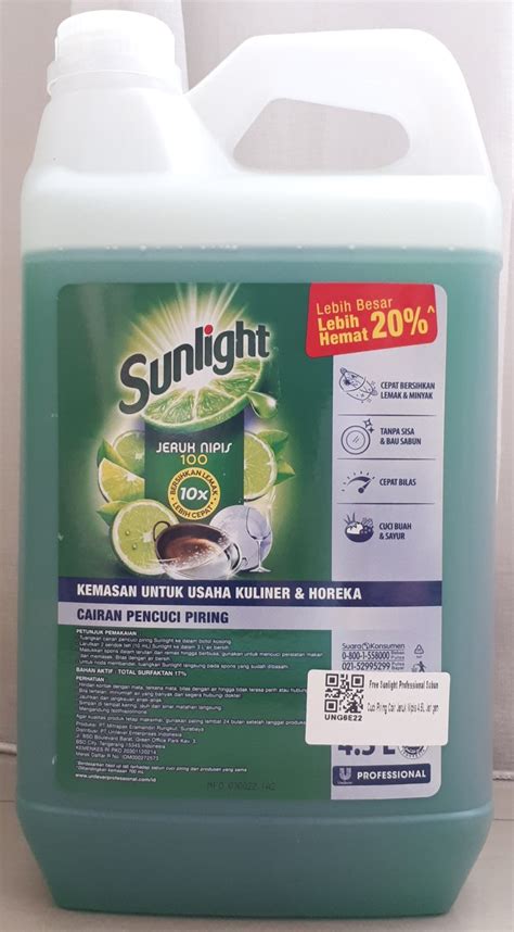 Jual Sunlight Jeruk Nipis Sabun Cuci Piring Jerigen 5 45 45 Liter