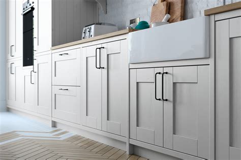 Solid Wood Shaker Light Grey Painted Kitchen Doors Kitchen Warehouse