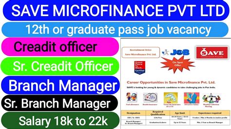 12th पस urgent requirement Save microfinance YouTube