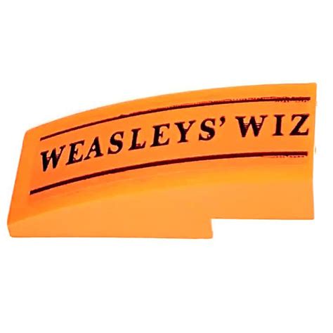 LEGO Orange Slope 1 X 3 Curved With WEASLEYS WIZ Sticker 50950