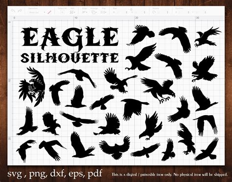 Eagle Silhouette Svg Bundle Bird Eagles Stickers Fierce Eagle Vector ...