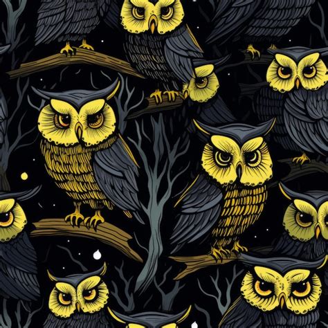 Mysterious Allure Exploring the Enigmatic Creepy Owl Pattern | Premium ...