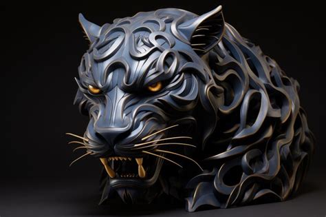 Premium Ai Image Fierce Black Panther Gaze