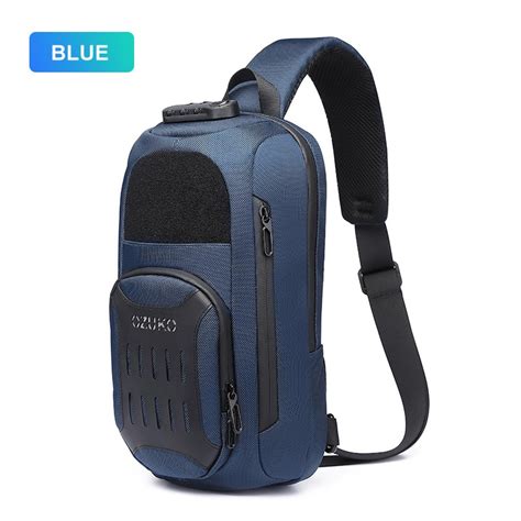 Ozuko Fashion Men Waterproof Sling Bag Anti Theft Shoulder Messenger