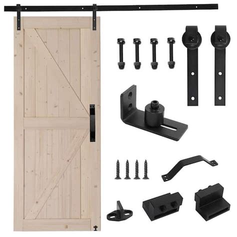 Winado 30 In X 84 In Unfinished Wood Sliding Barn Door With Hardware