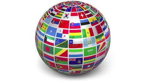 Earth Globe With World Flags Stock Footage Video Of Communication