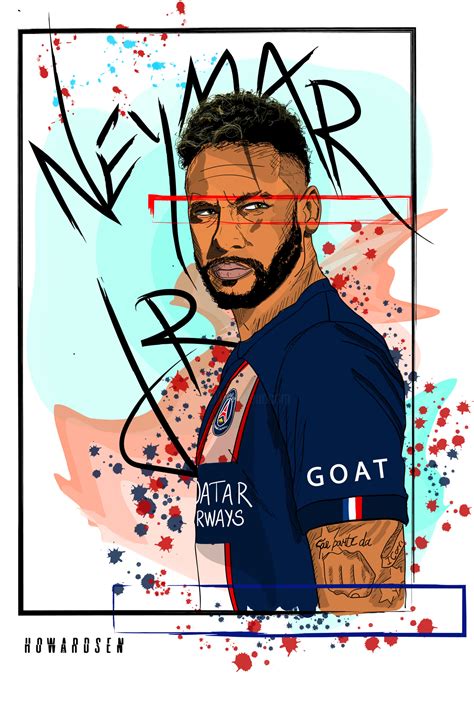 Neymar Jr Pintura Por Howard Gozlin Artmajeur